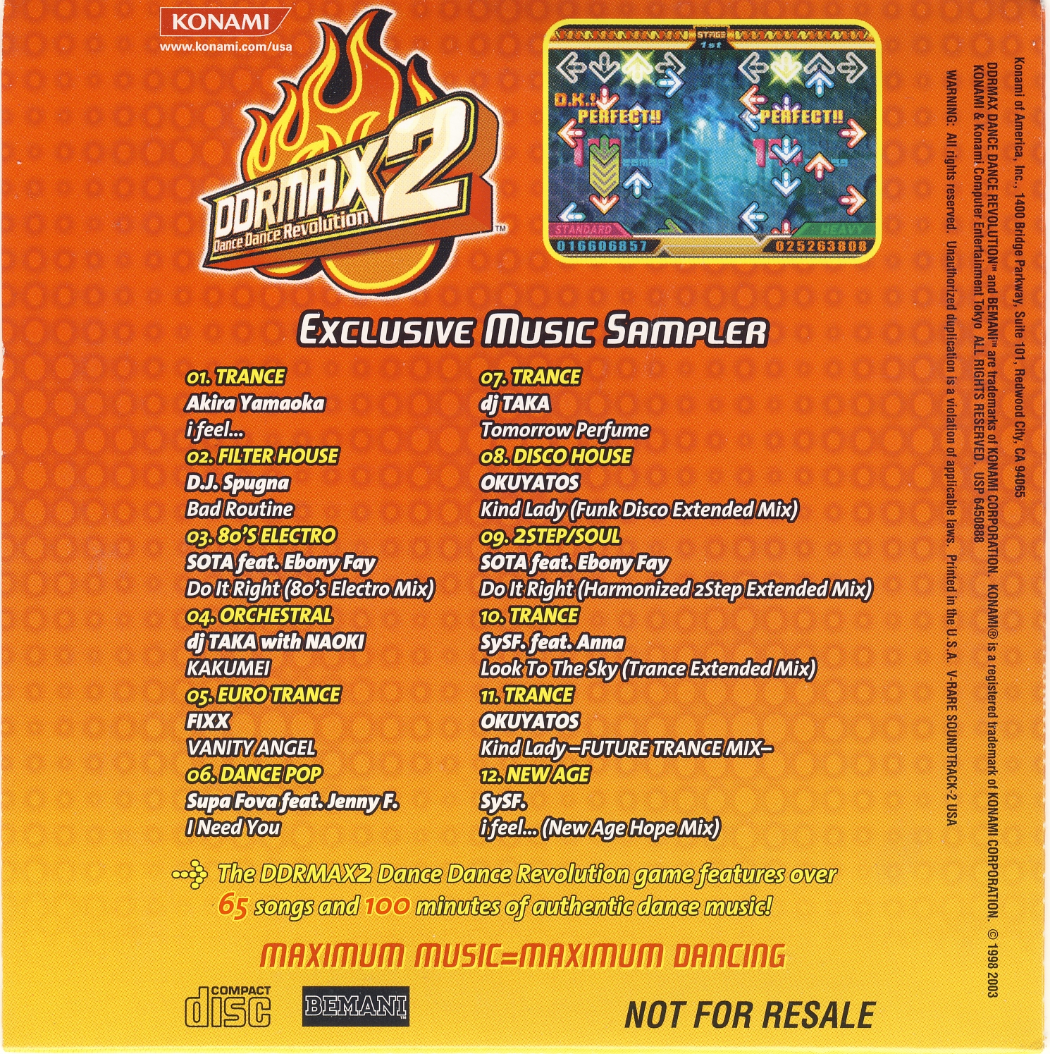 DDRMAX2 Dance Dance Revolution Limited Edition Music Sampler